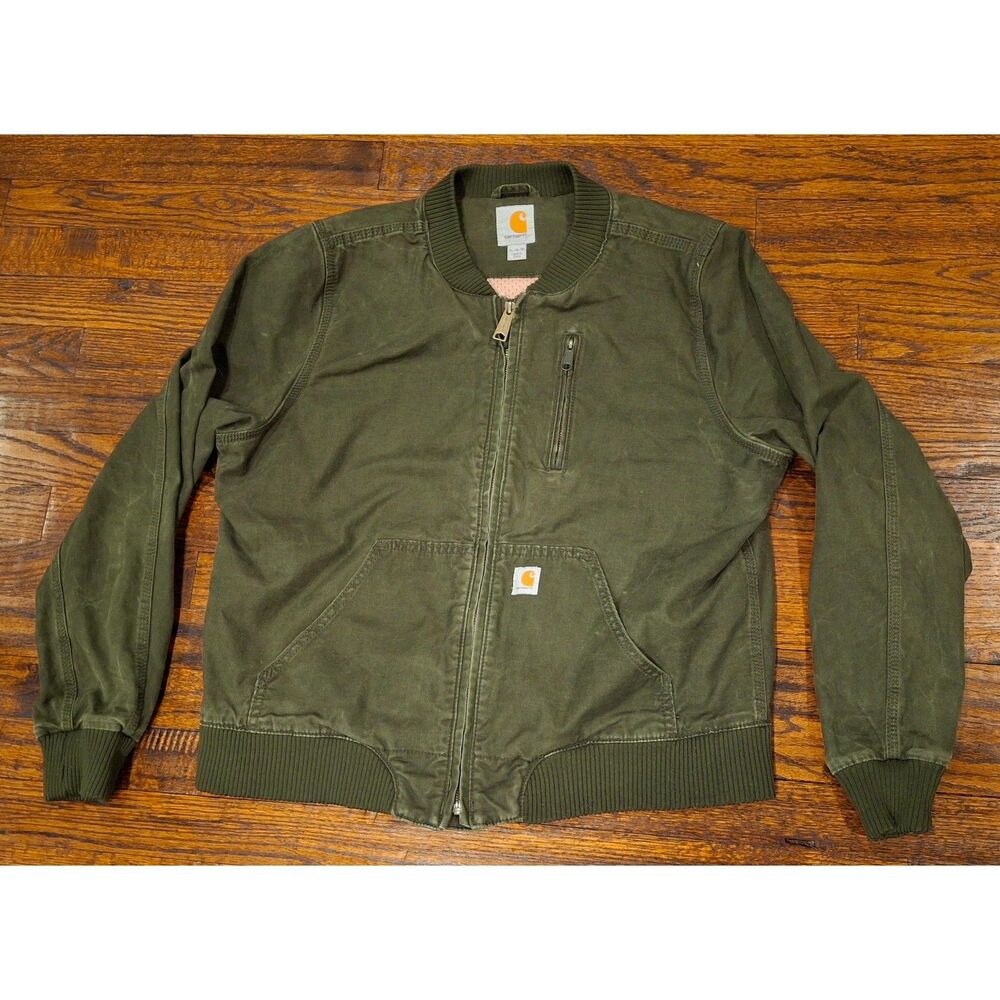 Carhartt Green Crawford Bomber Jacket Youth Kids XL (16/18)